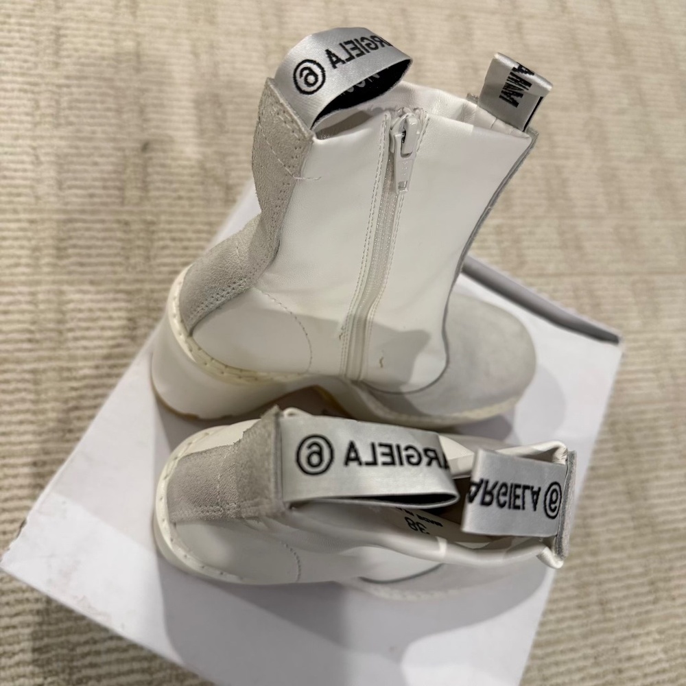 Maison Margiela MM6 White & Gray Boots Booties 38 8 - Picture 5 of 13